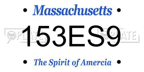 153ES9 Massachusetts License Plate
