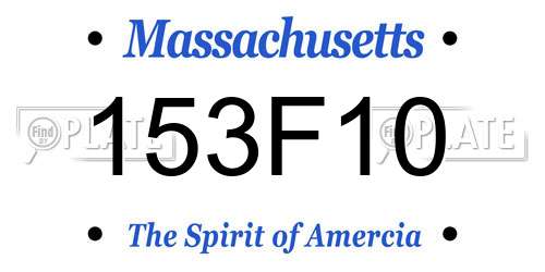 153F10 Massachusetts License Plate