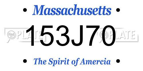 153J70 Massachusetts License Plate