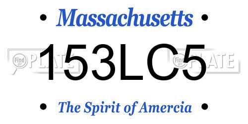 153LC5 Massachusetts License Plate