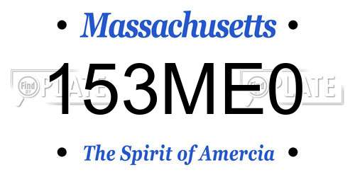 153ME0 Massachusetts License Plate
