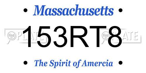 153RT8 Massachusetts License Plate