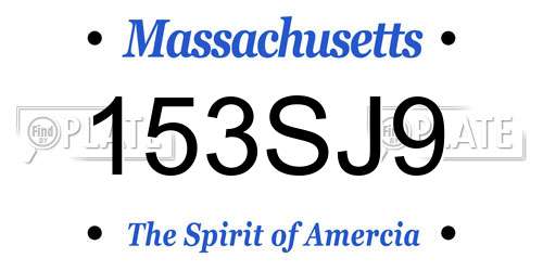 153SJ9 Massachusetts License Plate