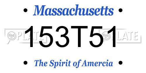153T51 Massachusetts License Plate