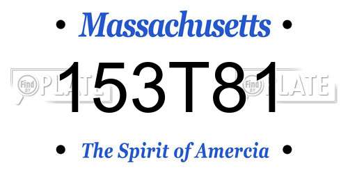 153T81 Massachusetts License Plate