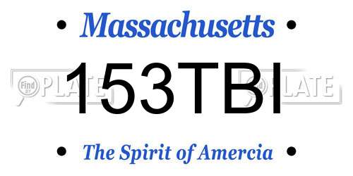 153TBI Massachusetts License Plate