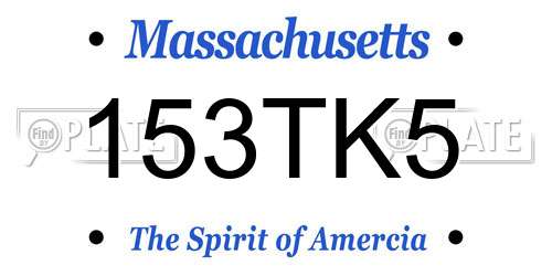 153TK5 Massachusetts License Plate