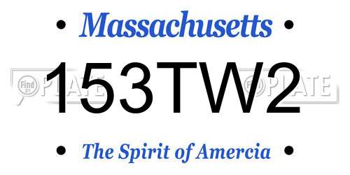 153TW2 Massachusetts License Plate