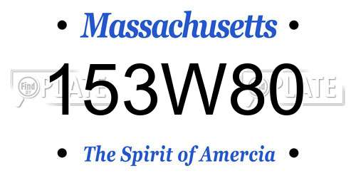 153W80 Massachusetts License Plate