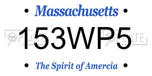 153WP5 Massachusetts License Plate