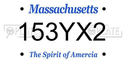 153YX2 Massachusetts License Plate