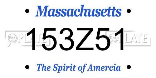 153Z51 Massachusetts License Plate