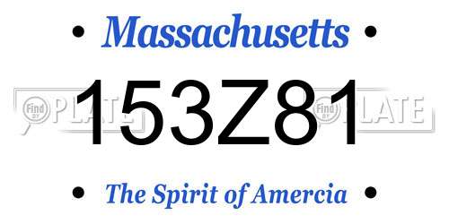 153Z81 Massachusetts License Plate