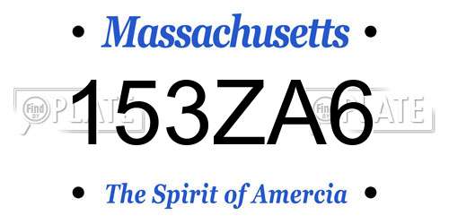 153ZA6 Massachusetts License Plate