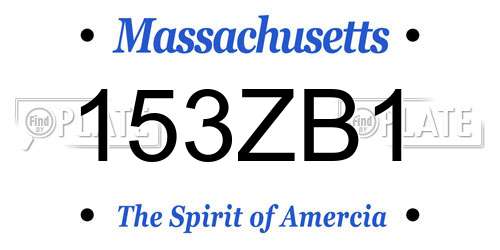 153ZB1 Massachusetts License Plate