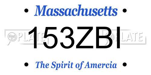 153ZBI Massachusetts License Plate
