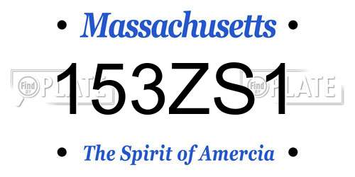 153ZS1 Massachusetts License Plate