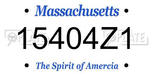 15404Z1 Massachusetts License Plate