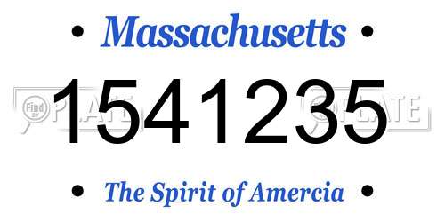1541235 Massachusetts License Plate