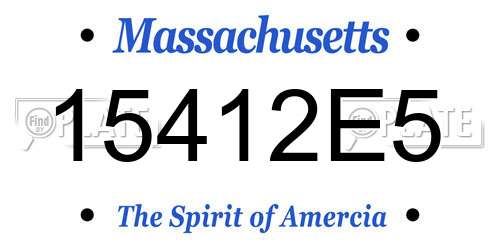 15412E5 Massachusetts License Plate