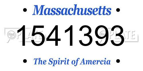 1541393 Massachusetts License Plate
