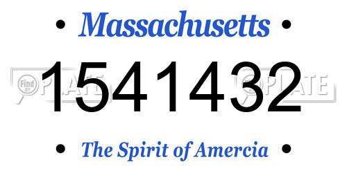 1541432 Massachusetts License Plate