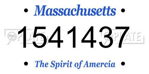 1541437 Massachusetts License Plate