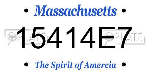 15414E7 Massachusetts License Plate
