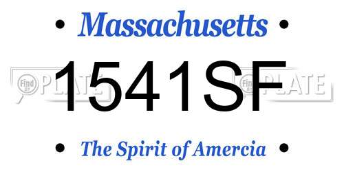 1541SF Massachusetts License Plate