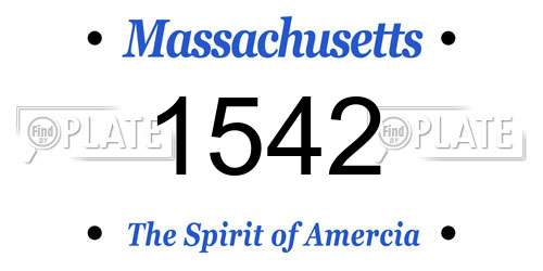 1542 Massachusetts License Plate