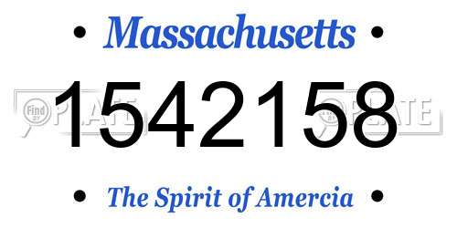 1542158 Massachusetts License Plate