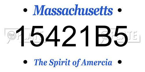 15421B5 Massachusetts License Plate
