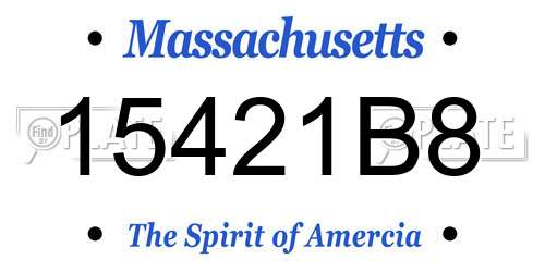 15421B8 Massachusetts License Plate