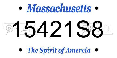 15421S8 Massachusetts License Plate