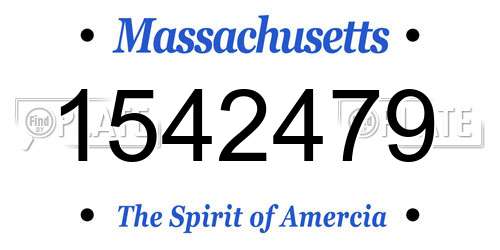 1542479 Massachusetts License Plate
