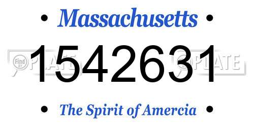 1542631 Massachusetts License Plate