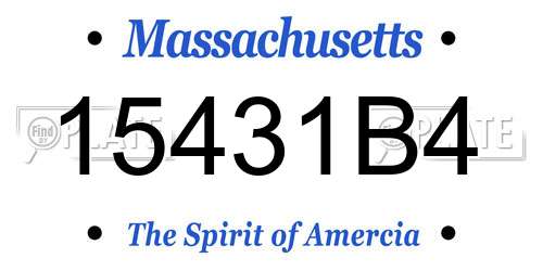15431B4 Massachusetts License Plate