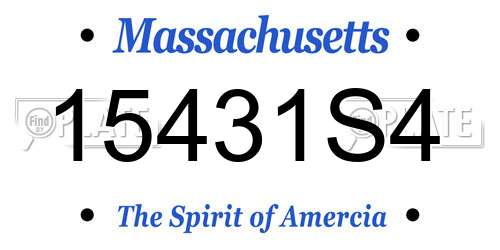 15431S4 Massachusetts License Plate
