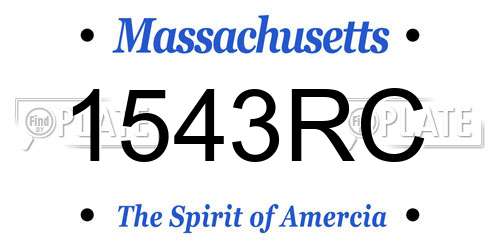 1543RC Massachusetts License Plate