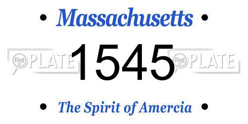 1545 Massachusetts License Plate