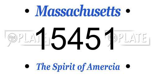 15451 Massachusetts License Plate