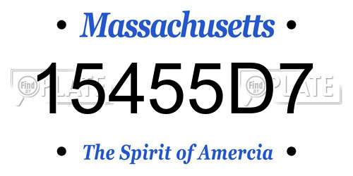 15455D7 Massachusetts License Plate