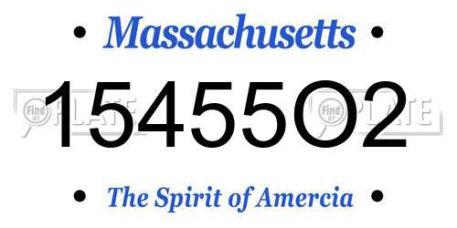 15455O2 Massachusetts License Plate