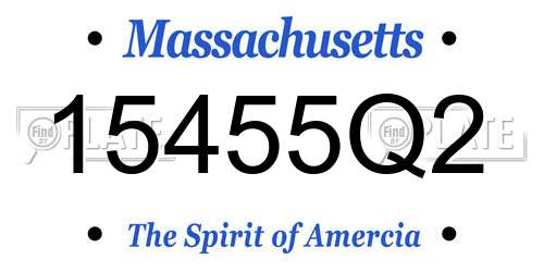 15455Q2 Massachusetts License Plate