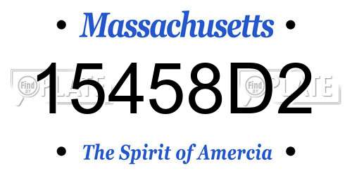 15458D2 Massachusetts License Plate