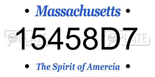 15458D7 Massachusetts License Plate