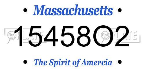 15458O2 Massachusetts License Plate