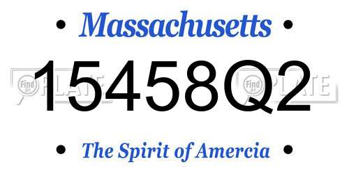 15458Q2 Massachusetts License Plate