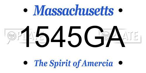 1545GA Massachusetts License Plate