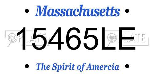 15465LE Massachusetts License Plate